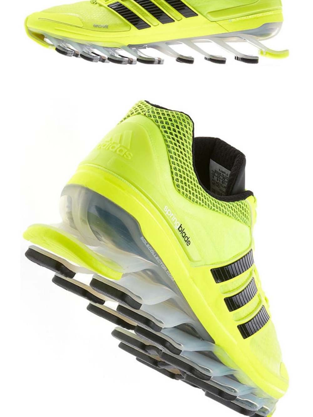 Adidas Youth Yellow Running Shoes with Unique Soles Spring Blade size 4